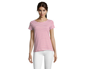 Футболка жіноча SOL'S Miles (білий/червоний)