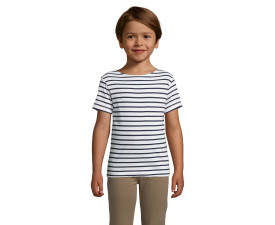 Футболка дитяча SOL'S Miles (білий/темно-синій)