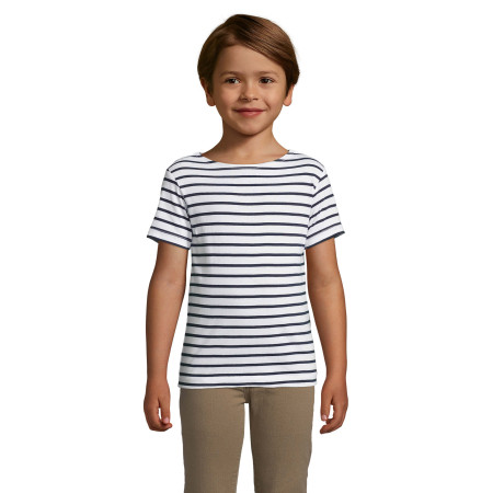 Футболка дитяча SOL'S Miles (білий/темно-синій)