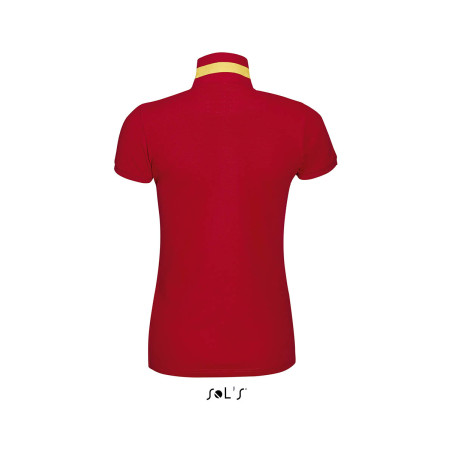 Футболка поло жіноча SOL'S Patriot (червоний/жовтий)
