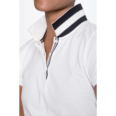 Футболка поло жіноча SOL'S Patriot (білий/чорний)