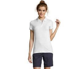 Футболка поло жіноча SOL'S Patriot (білий/червоний/зелений)