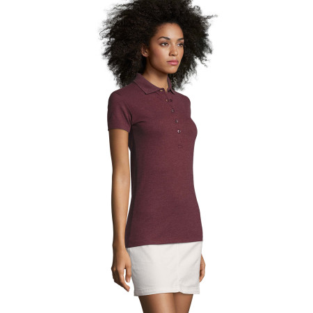 Футболка поло жіноча SOL'S Phoenix (темно-бордовий меланж)