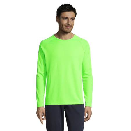 Лонгслів спортивний чоловічий SOL'S Sporty LSL (неоново-зелений)