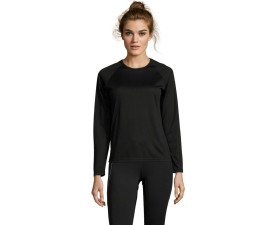 Лонгслів спортивний жіночий SOL'S Sporty LSL (чорний)