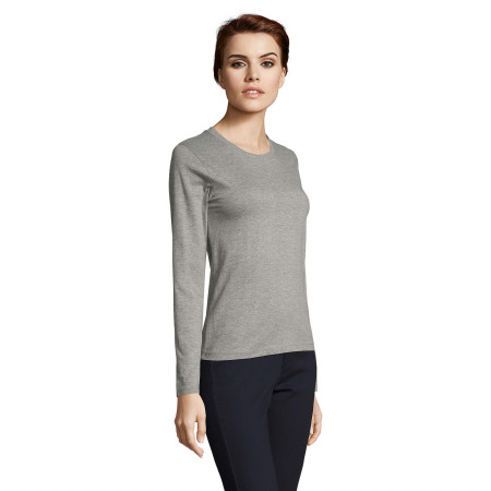 Лонгслів жіночий SOL'S Imperial LSL (сірий меланж)