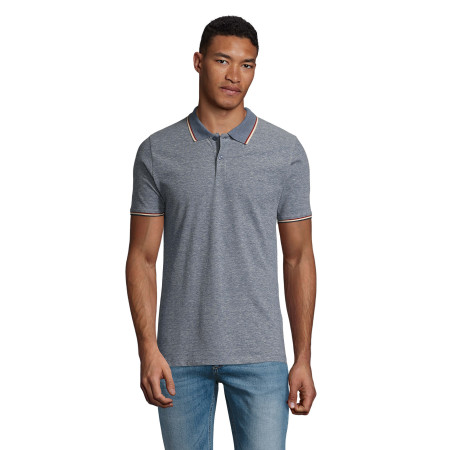 Футболка поло чоловіча SOL'S Paname (джинсовий меланж)