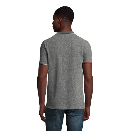 Футболка поло чоловіча SOL'S Paname (чорний меланж)