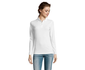 Лонгслів поло жіночий SOL'S Perfect LSL (білий)