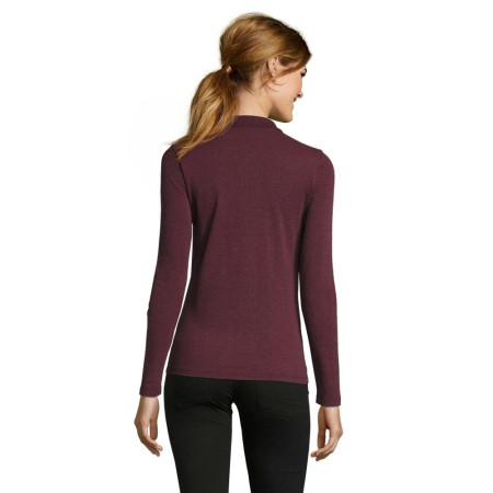 Лонгслів поло жіночий SOL'S Perfect LSL (темно-бордовий меланж)
