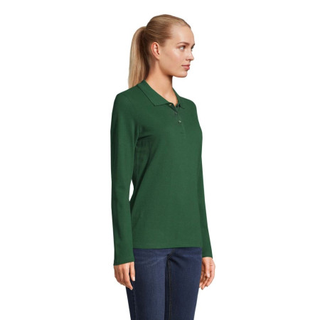 Лонгслів поло жіночий SOL'S Perfect LSL (темно-зелений)