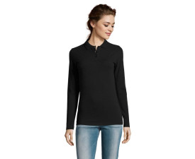 Лонгслів поло жіночий SOL'S Perfect LSL (чорний)