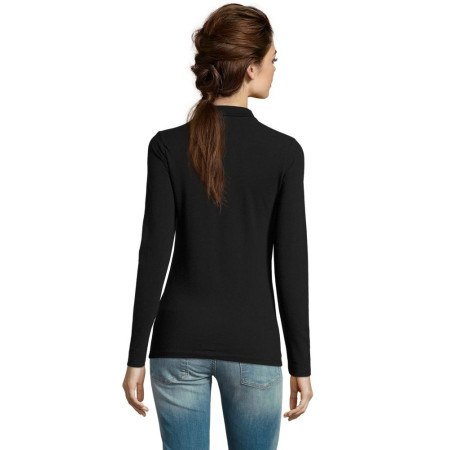 Лонгслів поло жіночий SOL'S Perfect LSL (чорний)
