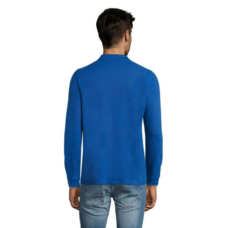 Лонгслів поло чоловічий SOL'S Perfect LSL (яскраво-синій)