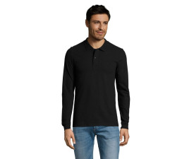 Лонгслів поло чоловічий SOL'S Perfect LSL (чорний)