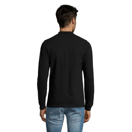 Лонгслів поло чоловічий SOL'S Perfect LSL (чорний)