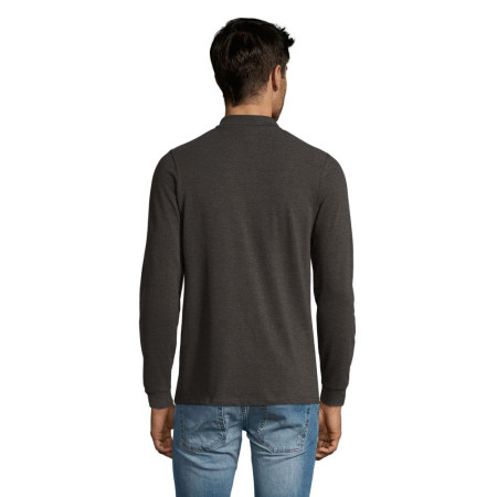 Лонгслів поло чоловічий SOL'S Perfect LSL (вугільний меланж)