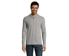 Лонгслів поло чоловічий SOL'S Perfect LSL (сірий меланж)