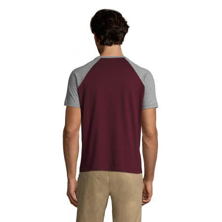 Футболка SOL'S Funky (сірий меланж/бордовий)