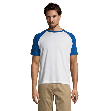 Футболка SOL'S Funky (білий/синій)