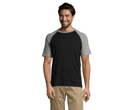 Футболка SOL'S Funky (чорний/сірий меланж)