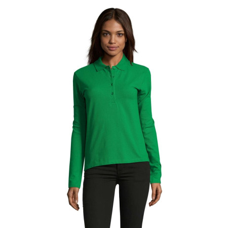 Лонгслів поло SOL'S Podium (яскраво-зелений)