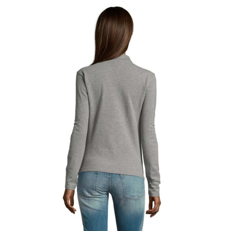 Лонгслів поло SOL'S Podium (сірий меланж)