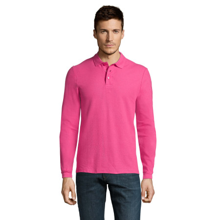 Лонгслів поло SOL'S Winter II (насичений рожевий)