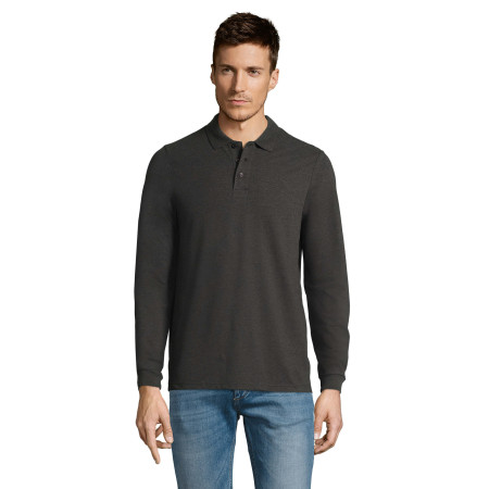 Лонгслів поло SOL'S Winter II (вугільний меланж)