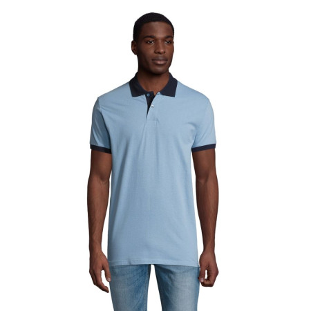 Футболка поло SOL'S Prince (небесно-блакитний/кобальт)