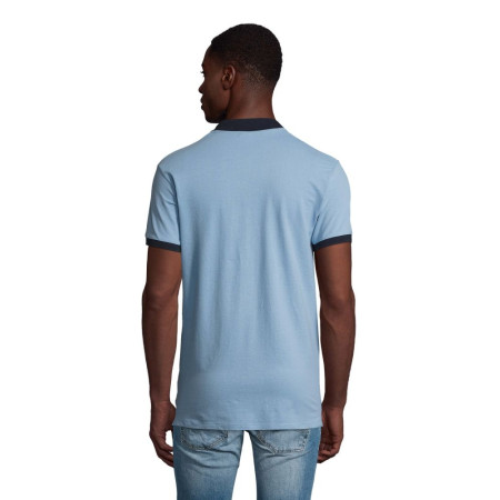 Футболка поло SOL'S Prince (небесно-блакитний/кобальт)