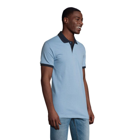 Футболка поло SOL'S Prince (небесно-блакитний/кобальт)