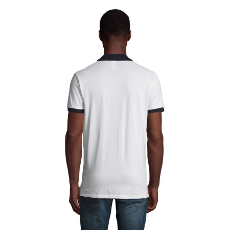 Футболка поло SOL'S Prince (білий/насичений темно-синій)