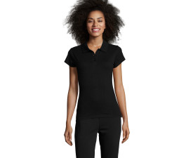 Футболка поло жіноча SOL'S Prescott (насичений чорний)