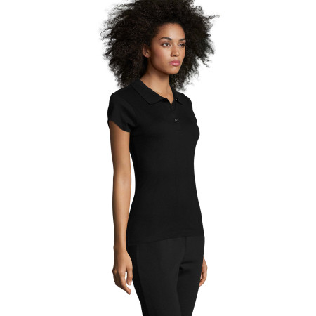 Футболка поло жіноча SOL'S Prescott (насичений чорний)