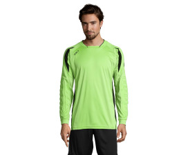 Лонгслів спортивний чоловічий SOL'S Azteca (зелене яблуко/чорний)