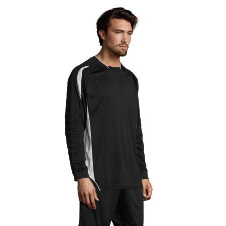 Лонгслів спортивний чоловічий SOL'S Azteca (чорний/білий)