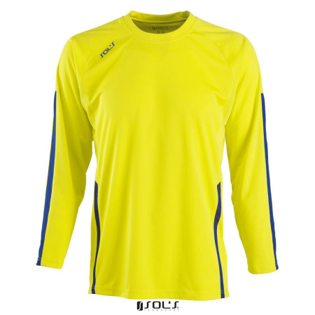 Лонгслів спортивний дитячий SOL'S Wembley LSL (лимонний/синій)
