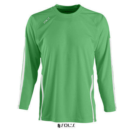 Лонгслів спортивний SOL'S Wembley LSL (насичений зелений/білий)