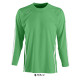 Лонгслів спортивний SOL'S Wembley LSL (насичений зелений/білий)