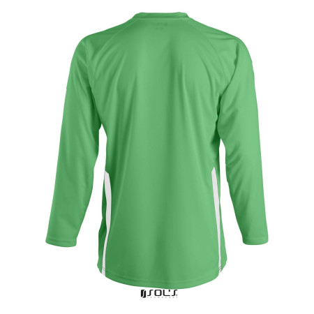Лонгслів спортивний SOL'S Wembley LSL (насичений зелений/білий)