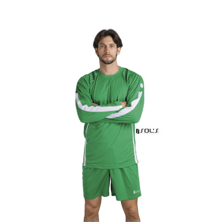 Лонгслів спортивний SOL'S Wembley LSL (насичений зелений/білий)