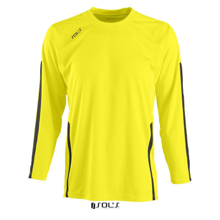Лонгслів спортивний SOL'S Wembley LSL (лимонний/чорний)