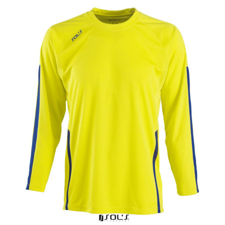 Лонгслів спортивний SOL'S Wembley LSL (лимонний/синій)