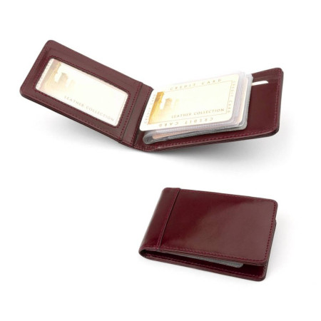 Візитниця шкіряна Stefania (темно-червоний)
