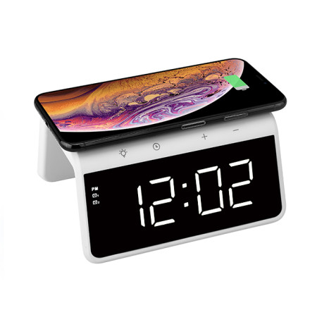 Годинник з бездротовою зарядкою Wake Up, TM TEG (білий)