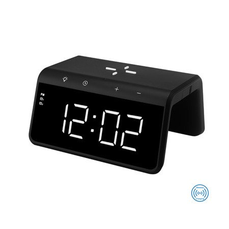 Годинник з бездротовою зарядкою Wake Up, TM TEG (чорний)