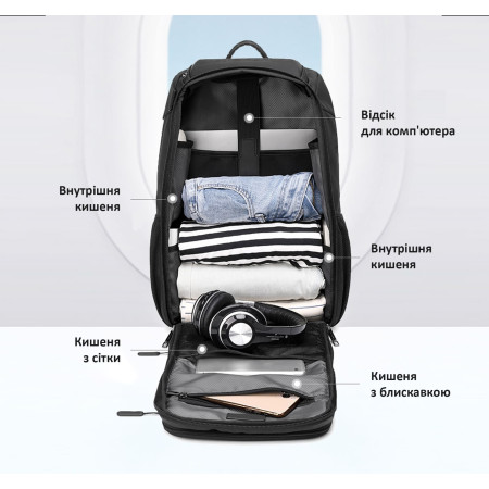 Рюкзак для ноутбука Tiron, ТМ Discover (чорний)