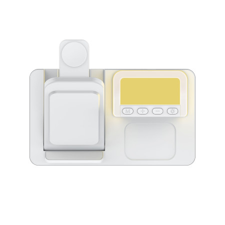 Бездротовий зарядний пристрій з годинником Time Dock, TM TEG (білий)