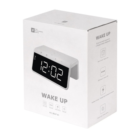 Годинник з бездротовою зарядкою Wake Up, TM TEG (білий)